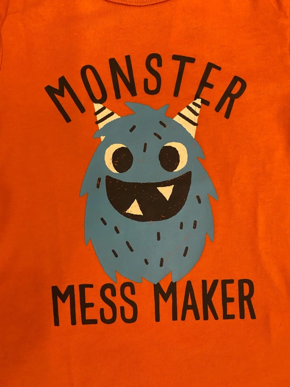 4T Shorts and Tee Set. 'Monster Mess Maker'. Orange, Blue - Picture 4 of 8
